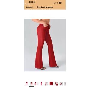 roswear red boot cut jeans stretchy mid rise flare valentines outfit